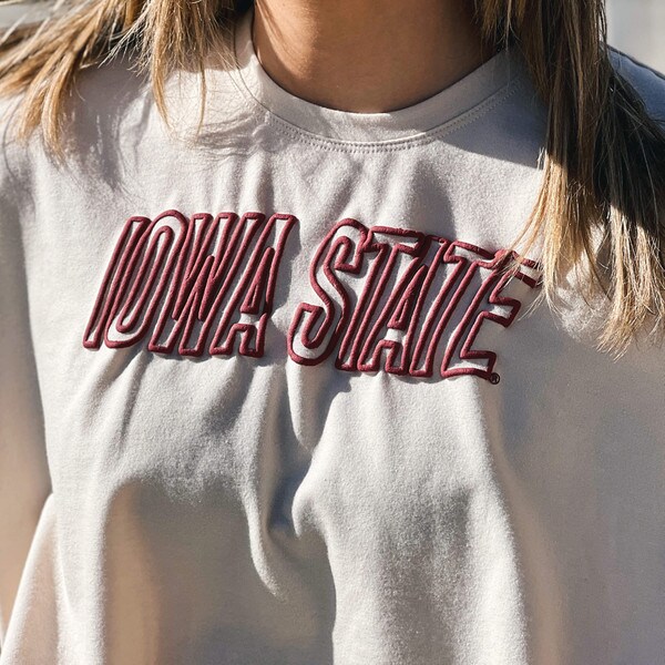 ZooZatz Women's Iowa State Sand Cropped T-Shirt